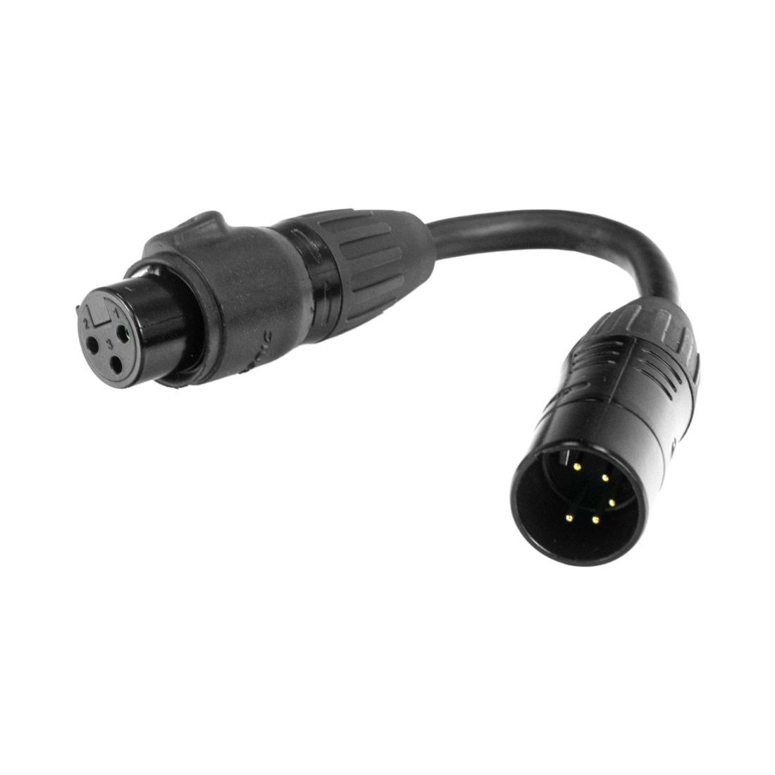 DMX 5-pin M to 3-pin FM IP65 - Pure Minds for Lighting Equipment & Requisites Trading Co.LLC